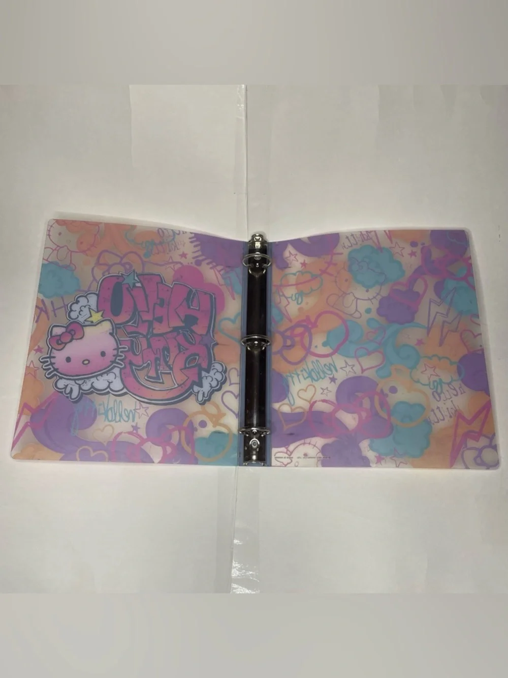 Rare Sanrio Hello Kitty Graffiti Style Art Folder 2012 3-Ring School Stationary